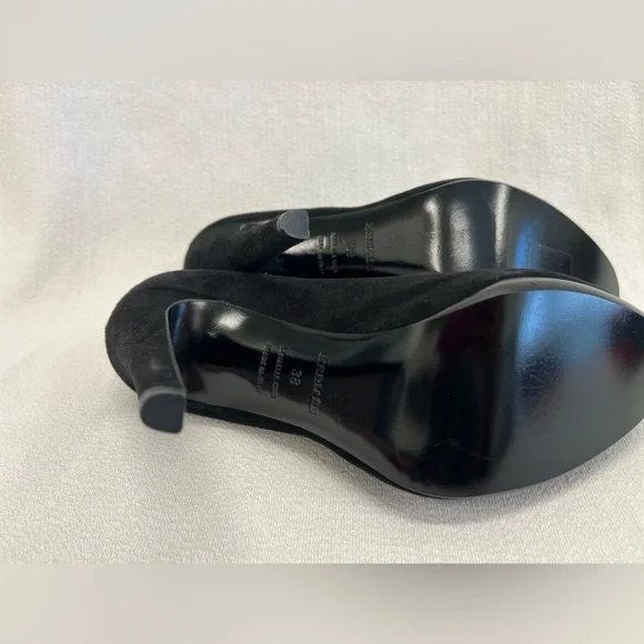 Hermes Florida Suede Black Heels 7.5 - Picture 7 of 16